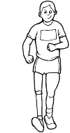 Man with artificial leg